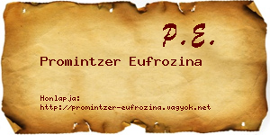 Promintzer Eufrozina névjegykártya